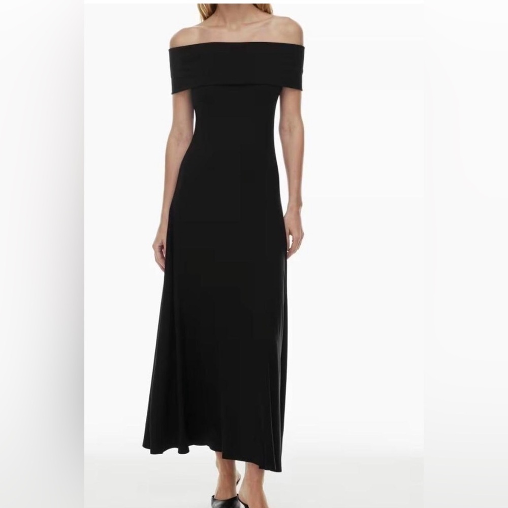 Babaton Black Strapless Off-Shoulder Maxi Dress